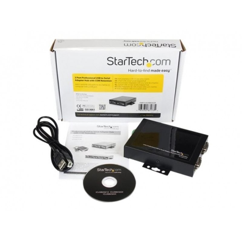 StarTech.com Adaptador Concentrador Hub 2 Puertos Serie Serial RS232 DB9 a USB con Retención Puerto COM StarTech.com Adaptador Concentrador Hub 2 Puertos Serie Serial RS232 DB9 a USB con Retención Puerto COM