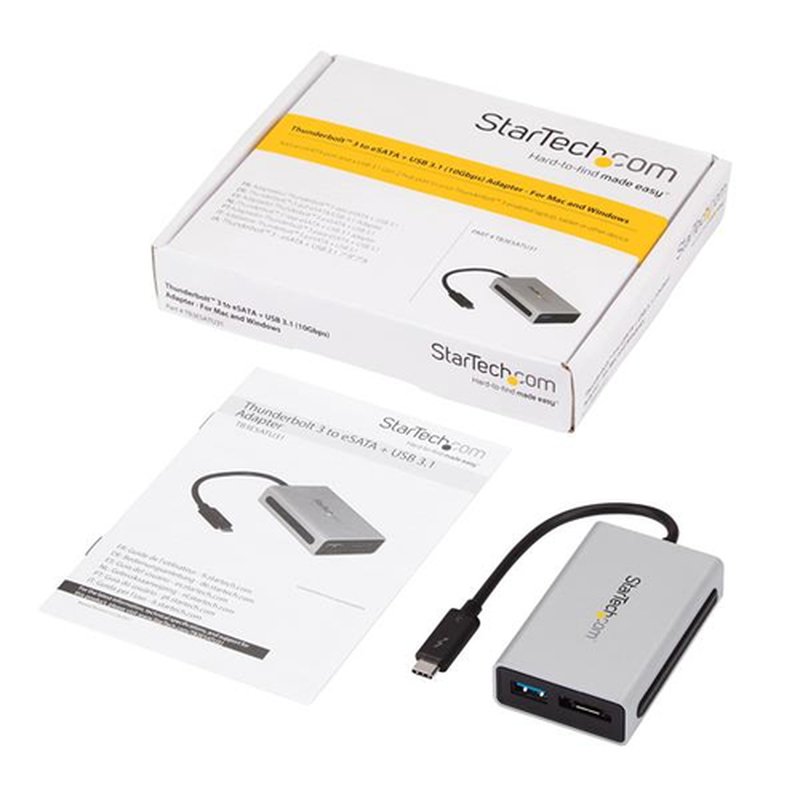 StarTech.com Adaptador Conversor Thunderbolt 3 a eSATA con Puerto USB 3.1 - Adaptador USC Tipo C a USB A- USBC StarTech.com Adaptador Conversor Thunderbolt 3 a eSATA con Puerto USB 3.1 - Adaptador USC Tipo C a USB A- USBC - Imagen 6