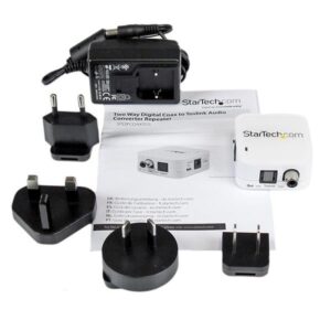 StarTech.com Adaptador Conversor y Repetidor de Audio Digital Óptico de Doble Vía Coaxial a Toslink