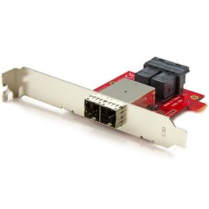 StarTech.com Adaptador Mini-SAS - Adaptador Doble SFF8643 a SFF8644 - con Brackets de Perfil Completo y Bajo - 12Gbps