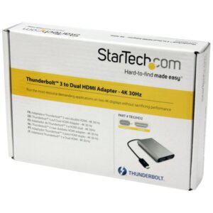 StarTech.com Adaptador Thunderbolt 3 a HDMI Doble - 4K 30Hz StarTech.com Adaptador Thunderbolt 3 a HDMI Doble - 4K 30Hz