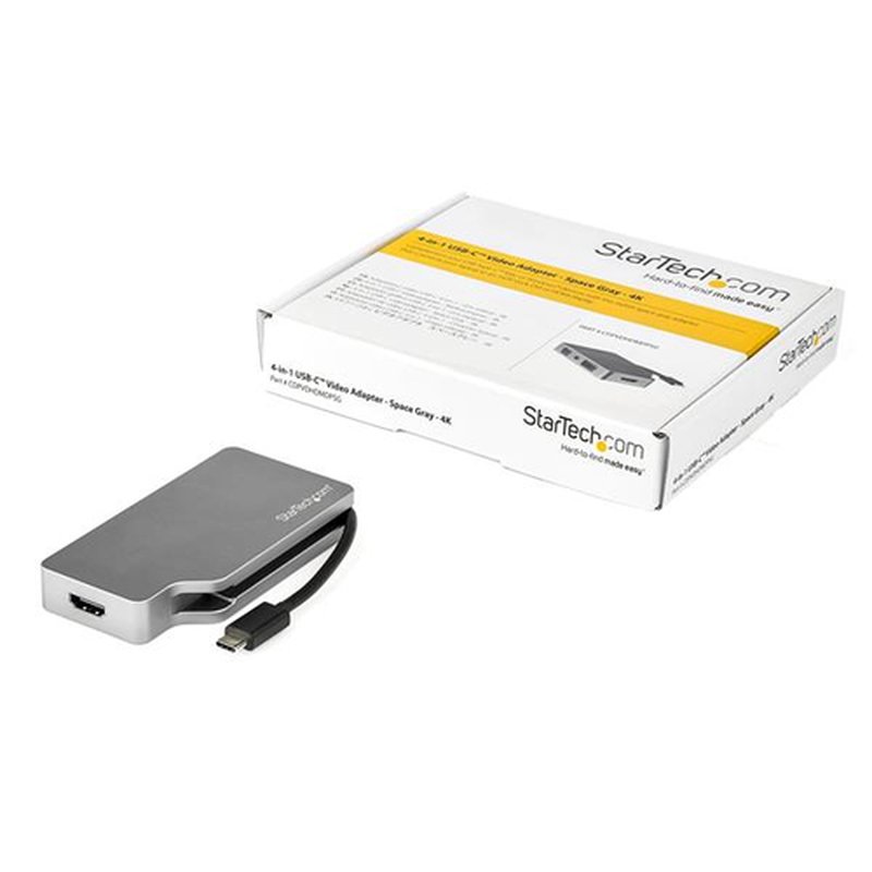 StarTech.com Adaptador USB-C de Vídeo Multipuertos - de Aluminio - 4K 30Hz - Gris Espacial StarTech.com Adaptador USB-C de Vídeo Multipuertos - de Aluminio - 4K 30Hz - Gris Espacial - Imagen 5