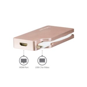 StarTech.com Adaptador USB-C de Vídeo Multipuertos - de Aluminio - 4K 30Hz - Oro Rosa StarTech.com Adaptador USB-C de Vídeo Multipuertos - de Aluminio - 4K 30Hz - Oro Rosa