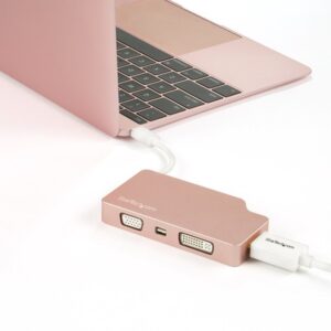 StarTech.com Adaptador USB-C de Vídeo Multipuertos - de Aluminio - 4K 30Hz - Oro Rosa StarTech.com Adaptador USB-C de Vídeo Multipuertos - de Aluminio - 4K 30Hz - Oro Rosa