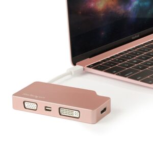 StarTech.com Adaptador USB-C de Vídeo Multipuertos - de Aluminio - 4K 30Hz - Oro Rosa StarTech.com Adaptador USB-C de Vídeo Multipuertos - de Aluminio - 4K 30Hz - Oro Rosa