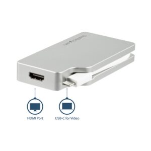 StarTech.com Adaptador USB C Multipuertos de Vídeo HDMI, VGA, Mini DisplayPort o DVI - Convertidor USB Tipo C de Monitor a HDMI 1.4 o mDP 1.2 (4K) - VGA o DVI (1080p) - Aluminio Plata StarTech.com Adaptador USB C Multipuertos de Vídeo HDMI, VGA, Mini DisplayPort o DVI - Convertidor USB Tipo C de Monitor a HDMI 1.4 o mDP 1.2 (4K) - VGA o DVI (1080p) - Aluminio Plata