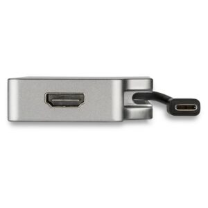 StarTech.com Adaptador USB C Multipuertos de Vídeo HDMI, VGA, Mini DisplayPort o DVI - USB Tipo C de Monitor a HDMI 2.0 o mDP 1.2 (4K 60Hz) - VGA o DVI (1080p) - Aluminio Gris Espacial