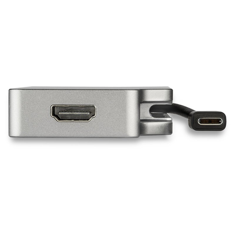 StarTech.com Adaptador USB C Multipuertos de Vídeo HDMI, VGA, Mini DisplayPort o DVI - USB Tipo C de Monitor a HDMI 2.0 o mDP 1.2 (4K 60Hz) - VGA o DVI (1080p) - Aluminio Gris Espacial - Imagen 3