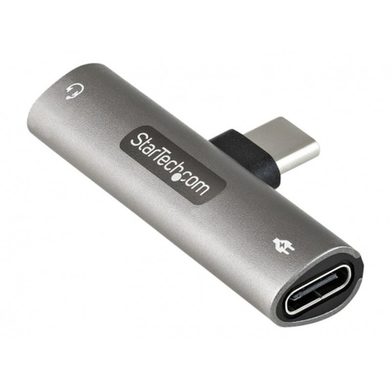 StarTech.com Adaptador de Audio y Carga USB-C - Adaptador de Audio USB Tipo C con Salida TRRS de 3,5mm para Auriculares con Micrófono y Pass Through de 60W USBC para Cargador