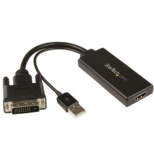 StarTech.com Adaptador de Vídeo DVI a HDMI con Alimentación USB y Audio - 1080p