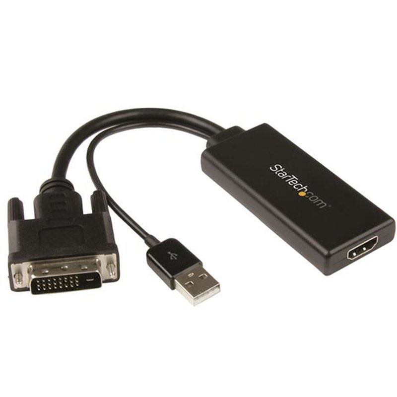 StarTech.com Adaptador de Vídeo DVI a HDMI con Alimentación USB y Audio - 1080p StarTech.com Adaptador de Vídeo DVI a HDMI con Alimentación USB y Audio - 1080p