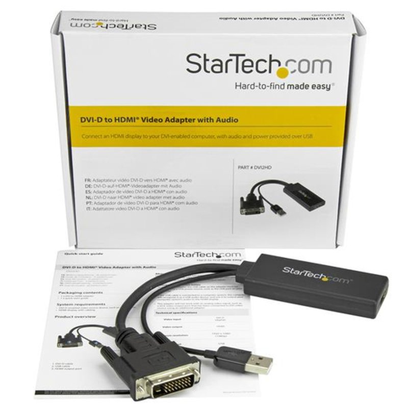 StarTech.com Adaptador de Vídeo DVI a HDMI con Alimentación USB y Audio - 1080p StarTech.com Adaptador de Vídeo DVI a HDMI con Alimentación USB y Audio - 1080p - Imagen 6