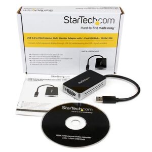 StarTech.com Adaptador de Vídeo Externo USB 3.0 a VGA con Hub USB 1 Puerto - Tarjeta Gráfica Cable - 1080p