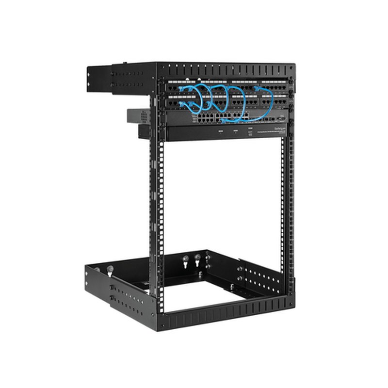 StarTech.com Armario Rack de Servidores de Marco Abierto 15U para Montaje en Pared - Profundidad Ajustable de 12 a 20" de Profundidad - Imagen 4