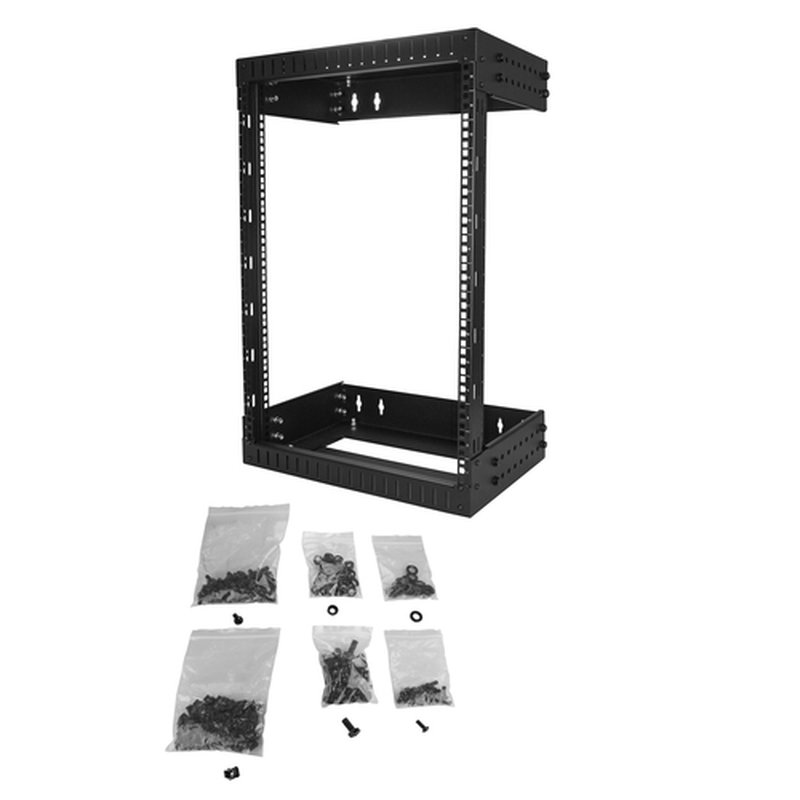 StarTech.com Armario Rack de Servidores de Marco Abierto 15U para Montaje en Pared - Profundidad Ajustable de 12 a 20" de Profundidad - Imagen 5