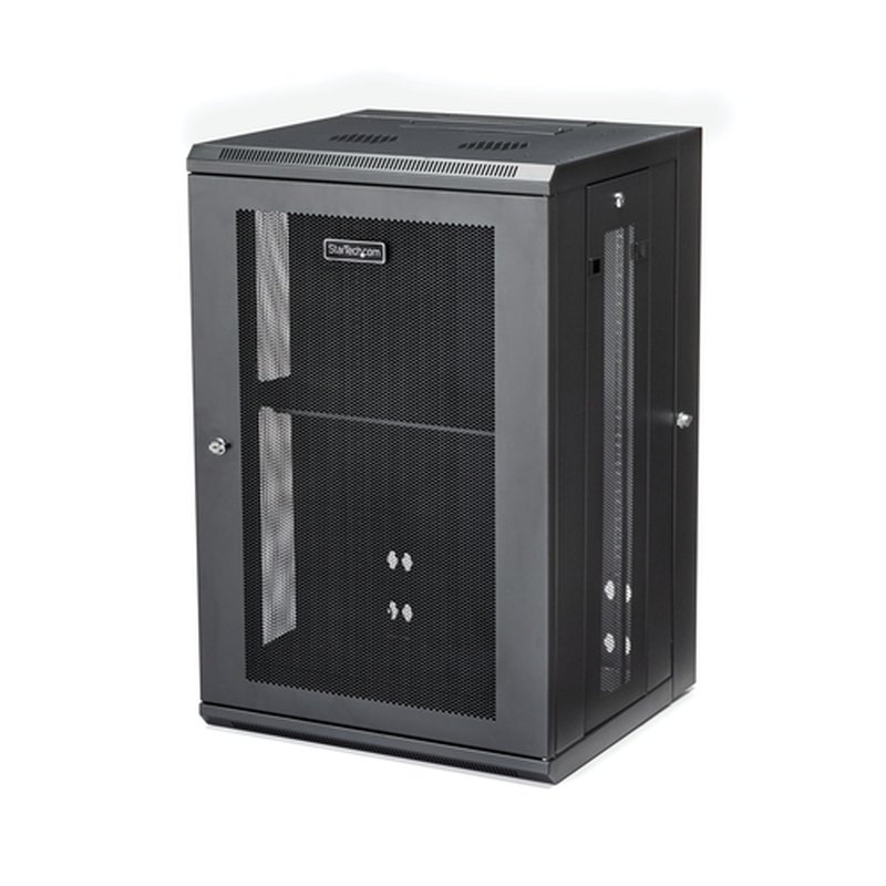 StarTech.com Armario Rack de Servidores de Pared 18U 19" - con 40,6cm/16" de Profundidad, Cierre de Seguridad y Puertas con Bisagras - Montado - Estante y Paneles Laterales Adaptables StarTech.com Armario Rack de Servidores de Pared 18U 19" - con 40,6cm/16" de Profundidad, Cierre de Seguridad y Puertas con Bisagras - Montado - Estante y Paneles Laterales Adaptables