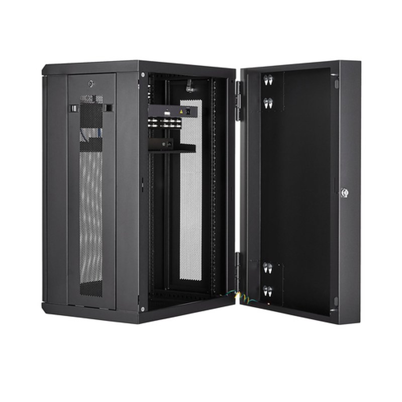 StarTech.com Armario Rack de Servidores de Pared 18U 19" - con 40,6cm/16" de Profundidad, Cierre de Seguridad y Puertas con Bisagras - Montado - Estante y Paneles Laterales Adaptables StarTech.com Armario Rack de Servidores de Pared 18U 19" - con 40,6cm/16" de Profundidad, Cierre de Seguridad y Puertas con Bisagras - Montado - Estante y Paneles Laterales Adaptables - Imagen 5
