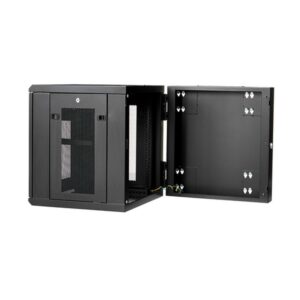StarTech.com Armario de Red 12U 19" para Montaje en Pared - Armario para Equipos Informáticos con 50cm/20" de Profundidad y 4 Columnas - Puerta con Bisagras y Estante - Cisco 3850, 2960