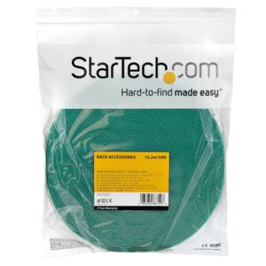 StarTech.com Bobina de 15,2m de Gancho y Bucle - Tiras Reutilizables de Gancho y Bucle - Cinta Sujetacables - Envolturas Ajustables de Tela para Gestión de Cableado - Verde