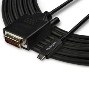 StarTech.com Cable Adaptador de 3m USB-C a DVI 1920 x 1200 - Negro - Cable USB Tipo C a DVI - Cable Conversor de Vídeo USBC