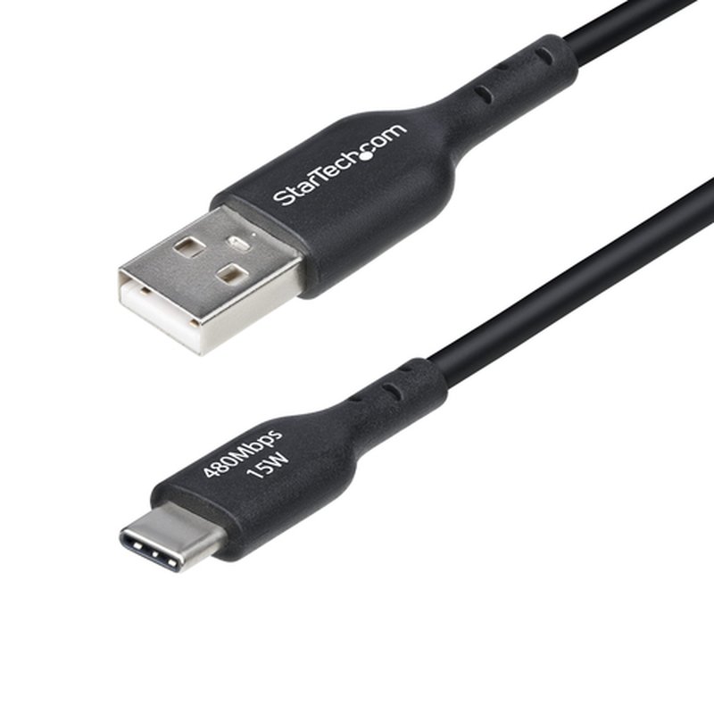 StarTech.com Cable Cargador USB-A a USB-C de 1m - Cable Adaptador USB-A a USB Tipo C - 3A - Cable de Carga y Sincronización - USB 2.0 - Recubrimiento de TPE - M/M - Negro StarTech.com Cable Cargador USB-A a USB-C de 1m - Cable Adaptador USB-A a USB Tipo C - 3A - Cable de Carga y Sincronización - USB 2.0 - Recubrimiento de TPE - M/M - Negro
