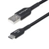 StarTech.com Cable Cargador USB-A a USB-C de 3m - Cable Adaptador USB-A a USB Tipo C - 3A - Cable de Carga y Sincronización - USB 2.0 - Recubrimiento de TPE - M/M - Negro