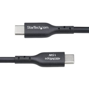 StarTech.com Cable Cargador USB-A a USB-C de 3m - Cable Adaptador USB-A a USB Tipo C - 3A - Cable de Carga y Sincronización - USB 2.0 - Recubrimiento de TPE - M/M - Negro