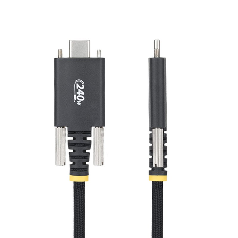 StarTech.com Cable Cargador USB-C de 2m - Tornillos Laterales de Fijación - Cable USB Tipo C de Carga EPR de 240W (5A) - Cable USB 2.0 - Cable Resistente con Recubrimiento de Silicona - USB-IF - Imagen 2