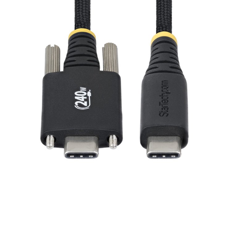 StarTech.com Cable Cargador USB-C de 2m - Tornillos Laterales de Fijación - Cable USB Tipo C de Carga EPR de 240W (5A) - Cable USB 2.0 - Cable Resistente con Recubrimiento de Silicona - USB-IF - Imagen 6