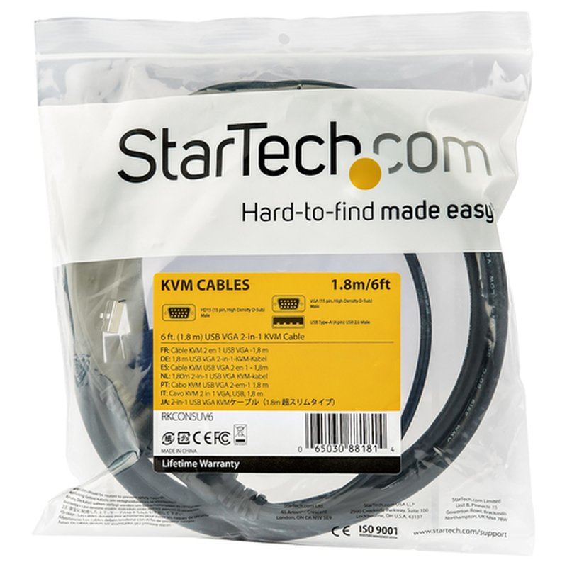 StarTech.com Cable KVM USB de 1,8 m para Consola de Montaje en Armario Rack StarTech.com Cable KVM USB de 1,8 m para Consola de Montaje en Armario Rack - Imagen 5
