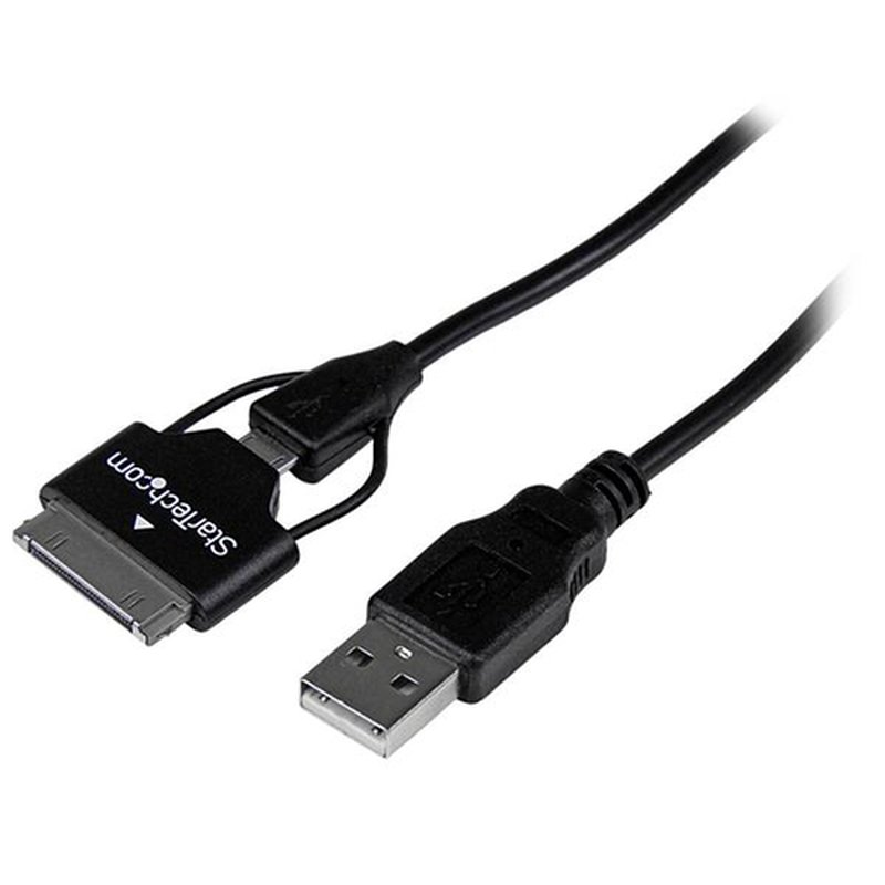 StarTech.com Cable USB de 65cm Combo Cargador para Móvil Micro USB y Adaptador con Conector Samsung Galaxy Tab StarTech.com Cable USB de 65cm Combo Cargador para Móvil Micro USB y Adaptador con Conector Samsung Galaxy Tab