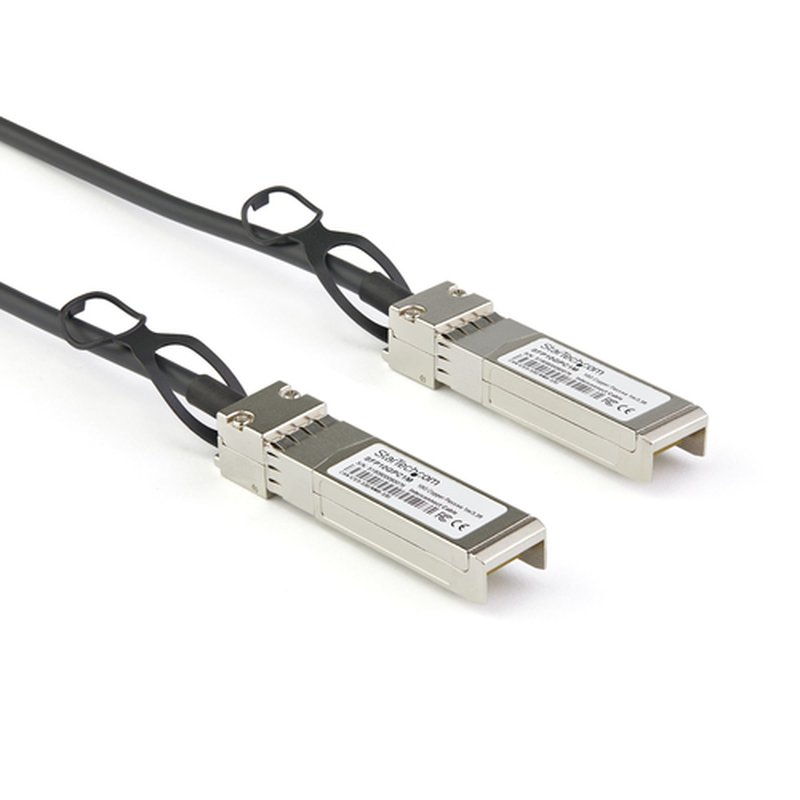 StarTech.com Cable de 1m Twinax SFP+ a SFP+ con Conexión Directa 10GbE- Compatible con DAC-SFP-10G-1M de Dell EMC - Cobre - DAC Transceptor/Mini GBIC Pasivo de Bajo Poder 10 Gbps