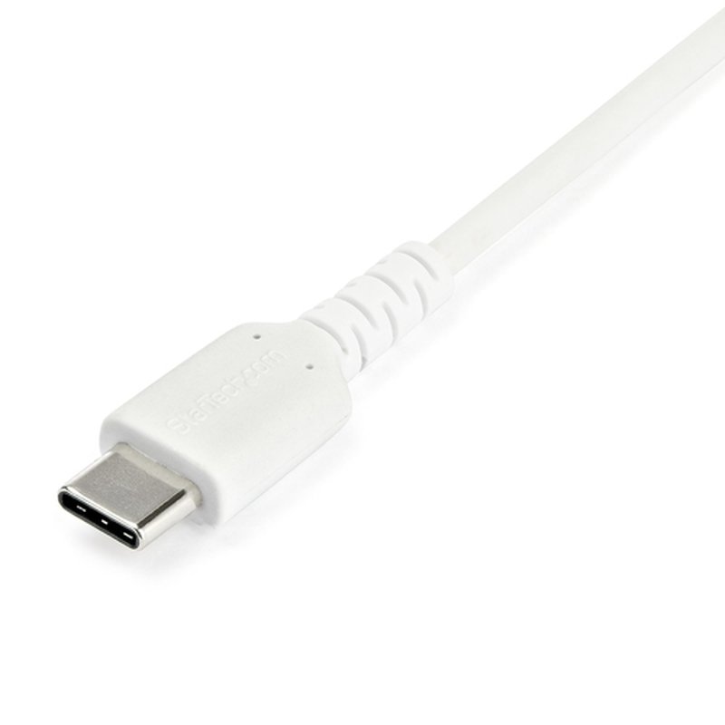 StarTech.com Cable de 1m de Carga USB A a USB C - de Carga Rápida y Sincronización Rápida USB 2.0 a USB Tipo C - Revestimiento TPE de Fibra de Aramida M/M 3A Blanco - S10, iPad Pro, Pixel - Imagen 2