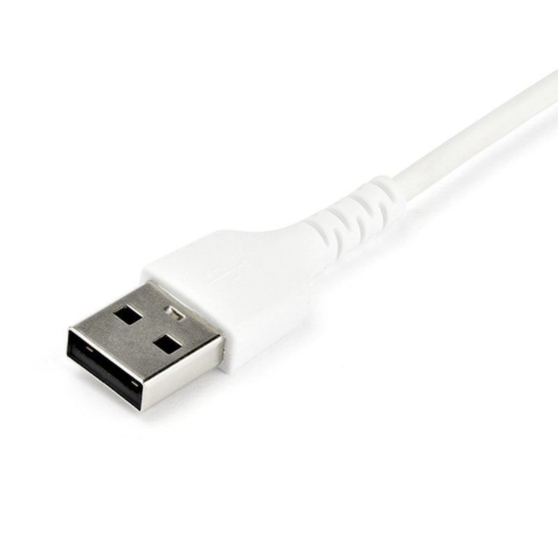 StarTech.com Cable de 1m de Carga USB A a USB C - de Carga Rápida y Sincronización Rápida USB 2.0 a USB Tipo C - Revestimiento TPE de Fibra de Aramida M/M 3A Blanco - S10, iPad Pro, Pixel - Imagen 3