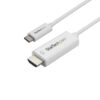 StarTech.com Cable de 2m USB C a HDMI - Cable Adaptador de Vídeo USB Tipo C a HDMI 2.0 4K de 60Hz - Compatible con Thunderbolt 3 - Portátil a Monitor HDMI - Modo Alt DP 1.2 HBR2 - Blanco StarTech.com Cable de 2m USB C a HDMI - Cable Adaptador de Vídeo USB Tipo C a HDMI 2.0 4K de 60Hz - Compatible con Thunderbolt 3 - Portátil a Monitor HDMI - Modo Alt DP 1.2 HBR2 - Blanco
