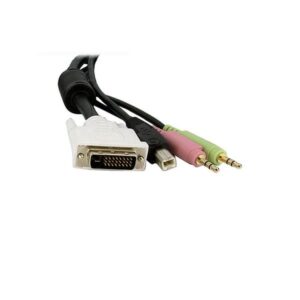 StarTech.com Cable de 4,5m para Switch Conmutador KVM 4en1 DVI-D Dual Link Doble Enlace USB con Audio Micrófono