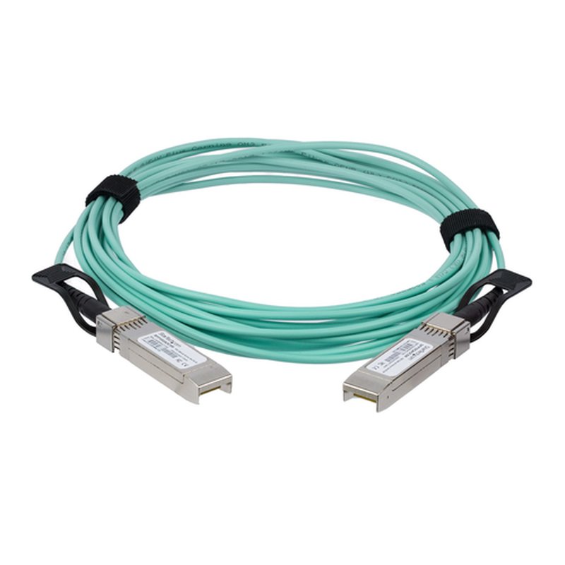 StarTech.com Cable de 5m AOC SFP+ a SFP+ - 10G Compatible con Cisco SFP-10G-AOC5M - Fibra Óptica Activa SFP+ de 10 GbE - Cable Transceptor/Mini GBIC/SFP+ 10 Gbps ASR1000 - Imagen 2