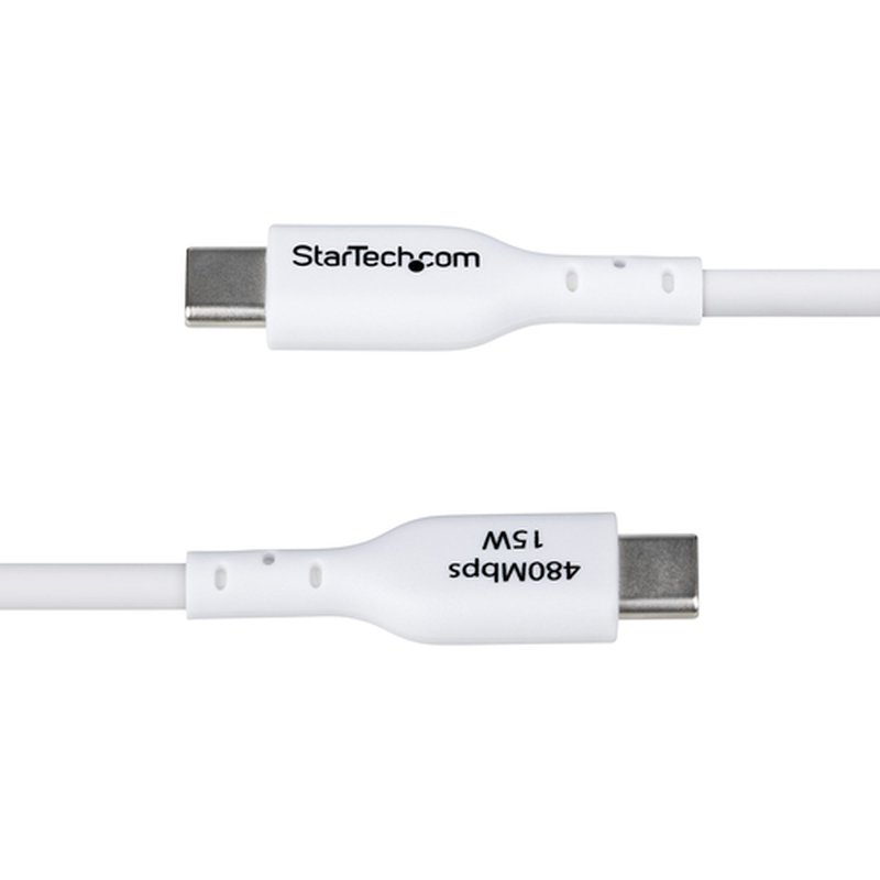 StarTech.com Cable de Carga USB-A a USB-C Blanco de 2m - Cable de Carga USB Tipo C - Carga Rápida de 3A - Cable de Transferencia de Datos USB 2.0 - TPE - Imagen 5