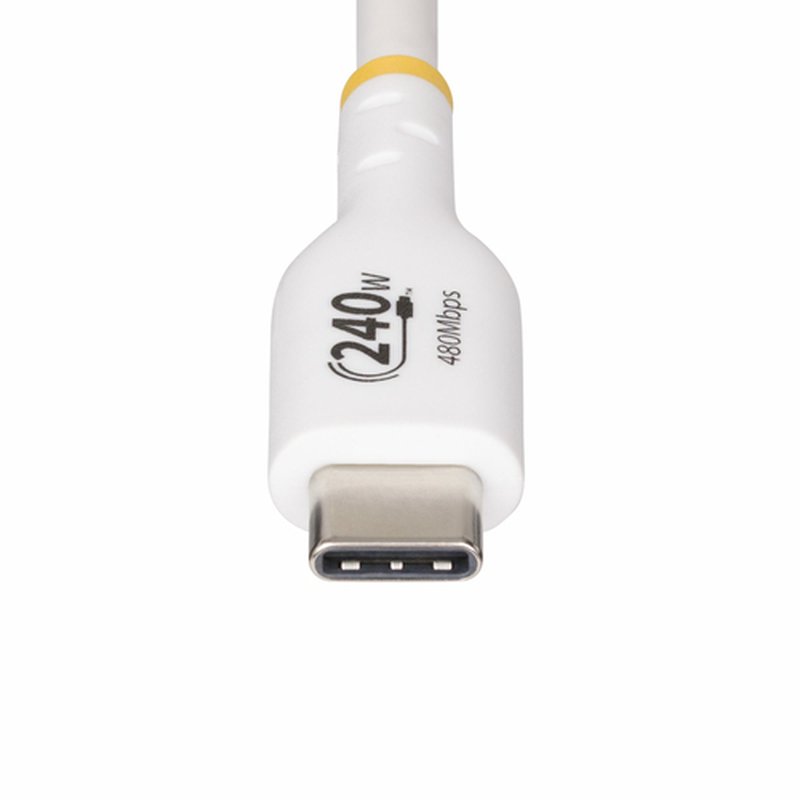 StarTech.com Cable de Carga para Portátil USB-C de 2m - Cable USB Tipo C USB 2.0 para Portátil - Blanco - Cable con Certificación USB-IF - PD 240W EPR - Recubrimiento de TPE - M/M - Imagen 4