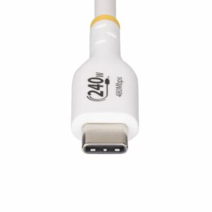 StarTech.com Cable de Carga para Portátil USB-C de 4m - Cable USB Tipo C USB 2.0 para Portátil - Blanco - Cable con Certificación USB-IF - PD 240W EPR - Recubrimiento de TPE - M/M
