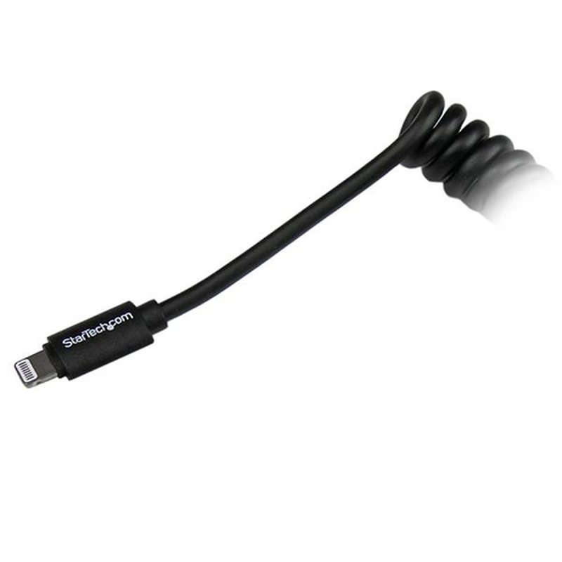 StarTech.com Cable en Espiral de 60cm Lightning 8 Pin a USB A 2.0 para Cargar su iPod iPhone iPad - Certificación MFi de Apple- Cable Lightning a USB - Negro StarTech.com Cable en Espiral de 60cm Lightning 8 Pin a USB A 2.0 para Cargar su iPod iPhone iPad - Certificación MFi de Apple- Cable Lightning a USB - Negro - Imagen 3