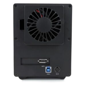 StarTech.com Caja Disco Duro Externo 4 Bahías de 3,5" SATA III USB 3.0 UASP RAID JBOD eSATA con Ventilador - Negro