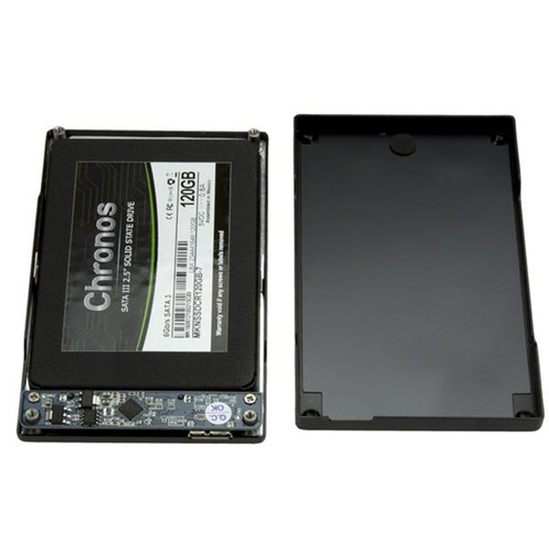 StarTech.com Caja de Disco Duro HDD 2,5" SATA externo USB 3.0 Super Speed - Negro Aluminio - Imagen 3