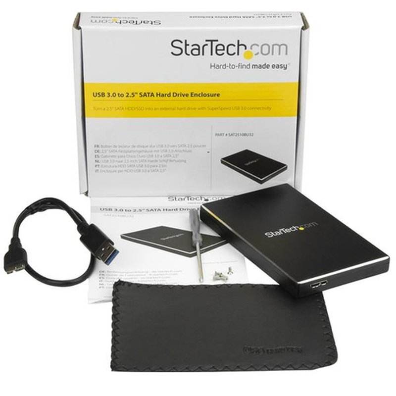 StarTech.com Caja de Disco Duro HDD 2,5" SATA externo USB 3.0 Super Speed - Negro Aluminio - Imagen 4