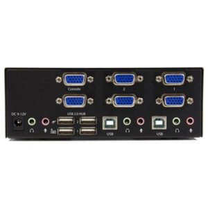 StarTech.com Conmutador KVM de 2 puertos con VGA doble y concentrador USB 2.0 de 2 puertos