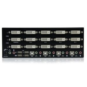 StarTech.com Conmutador Switch KVM de 4 Puertos Vídeo DVI 3 Monitores Triple Head Cabeza USB 2.0 DVI con Audio