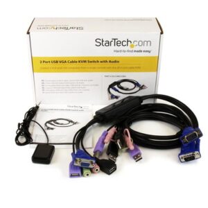 StarTech.com Conmutador Switch KVM de Cable - 2 puertos Vídeo VGA - Audio y USB - 2048x1536 StarTech.com Conmutador Switch KVM de Cable - 2 puertos Vídeo VGA - Audio y USB - 2048x1536