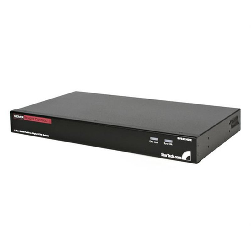 StarTech.com Conmutador Switch KVM para Armario Rack por IP Digital 8 puertos Vídeo VGA PS/2 Serie