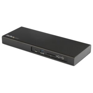 StarTech.com Dock Thunderbolt™ 3 para Dos Monitores 4K 60Hz - con Lector para Tarjetas de Memoria SD y Ranura PCIe M.2