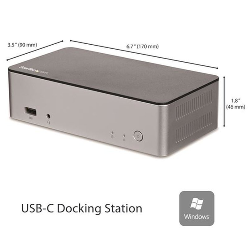 StarTech.com Dock USB-C de Monitores Duales para Windows con Bahía SATA de 2,5” para SSD/HDD - Imagen 2